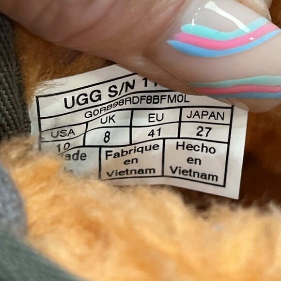 UGG Neumel Street Graffiti Boots Slate Womens 10 Orange Shearling Lined Lace Up - Picture 12 of 16